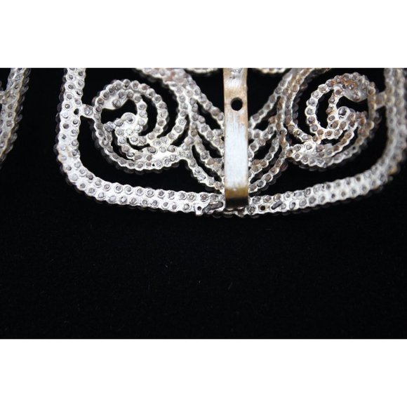 Antique swirl pattern steel cut bead‎ French shoe buckles pair - Picture 5 of 14